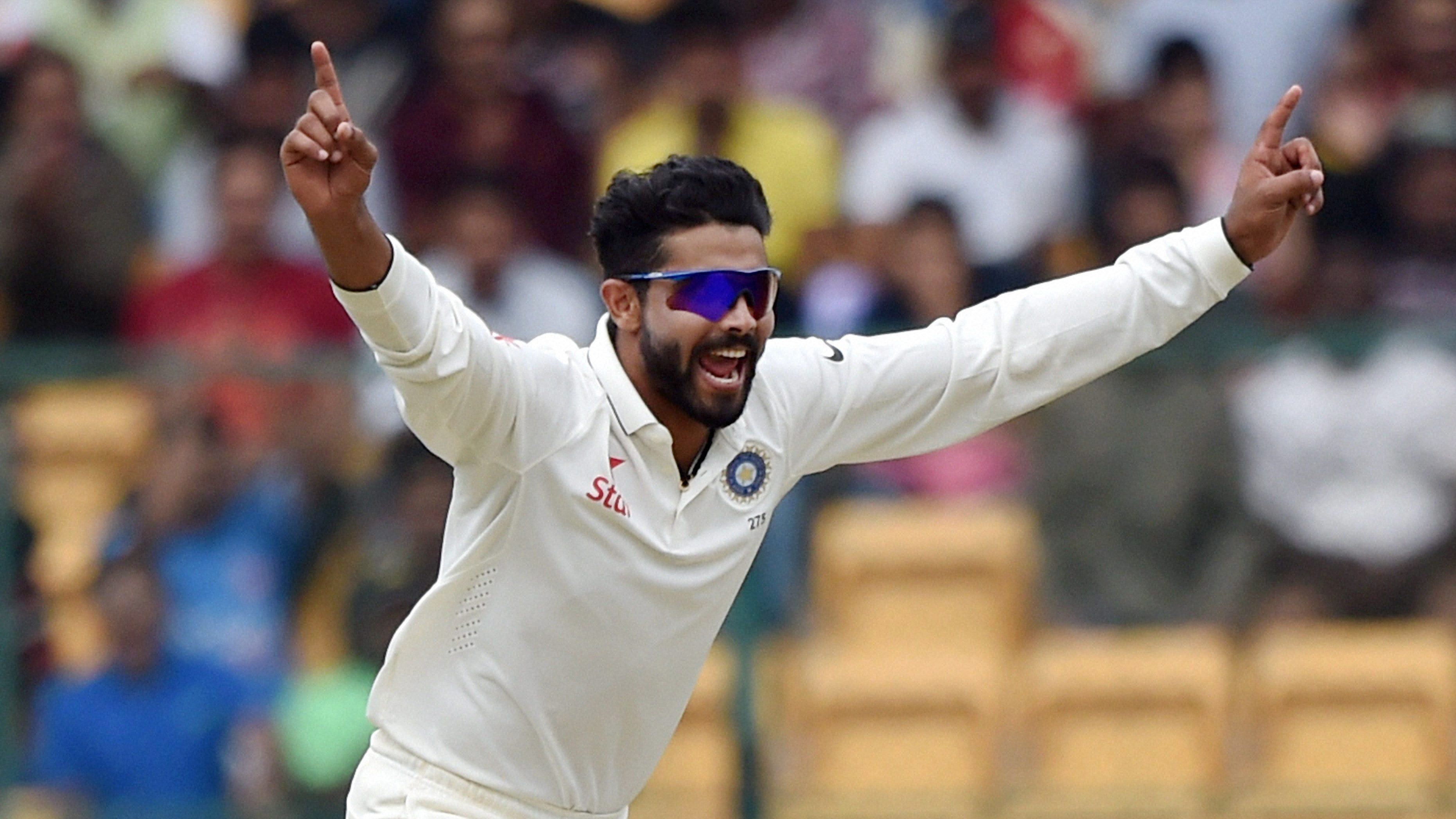 Riding on his superb showing against South Africa, Indian left-arm spinner Ravindra Jadeja jumped eight rungs to be placed on a career-high 13th spot in the ICC Test bowling rankings. (Photo: PTI) Riding on his superb showing against South Africa, Indian left-arm spinner Ravindra Jadeja jumped eight rungs to be placed on a career-high 13th spot in the ICC Test bowling rankings. (Photo: PTI)